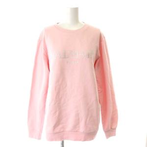 スウェット トレーナー ロゴ 長袖 コットン ピンク