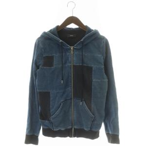 ジャケット パーカー 切替 M ブルー