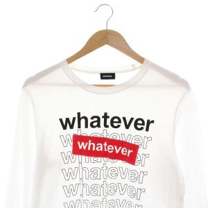 DIESEL Tシャツ カットソー クルーネック ロゴ 長袖 M ホワイト