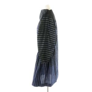 ISSEY MIYAKE ロングシャツ チュニック M 青 黒