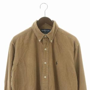 RALPH LAUREN シャツ カジュアル コーデュロイ ロゴ 長袖 L ブラウン
