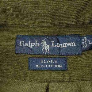 RALPH LAUREN カジュアルシャツ カットソー 長袖 コーデュロイ ボタンダウン L カーキ