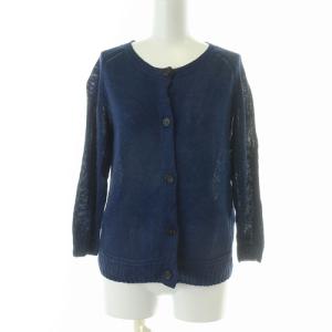 18SS リネンカーディガン ニット 七分袖 2 ネイビー