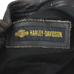 HARLEY DAVIDSON ライダースジャケット レザー シングル ペイント S 黒