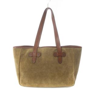 BUTTERO トートバッグ レザー スエード ロゴ ベージュ 茶 ブラウン