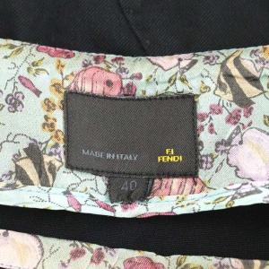 FENDI タイトスカート ひざ丈 コットン 40 M ブラック