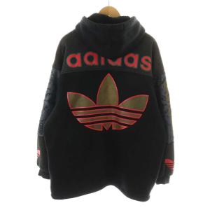 adidas three stripes ヴィンテージ パーカー ジップアップ 長袖 ロゴ 0 ブラック