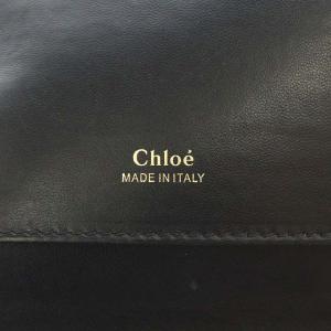 Chloe ショルダーバッグ カウレザー バイカラー ネイビー