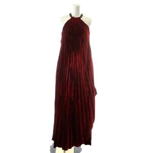 ドレス ロング ベロア ノースリーブ シルク 2 155/84A レッド