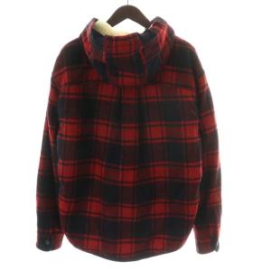 DSQUARED2 19AW S74DM0268 フーデッドジャケット ボア チェック XS ブラック レッド 