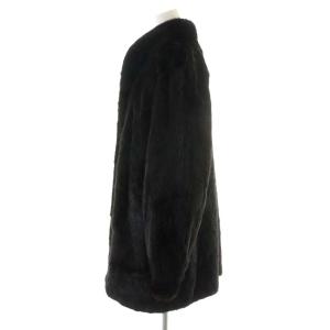 SAGA MINK Superb Quality Ranched Mink 毛皮コート ハーフコート ミンク 裏地刺繍 アウター F 黒 ブラック