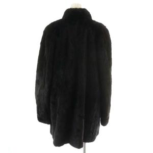 SAGA MINK Superb Quality Ranched Mink 毛皮コート ハーフコート ミンク 裏地刺繍 アウター F 黒 ブラック