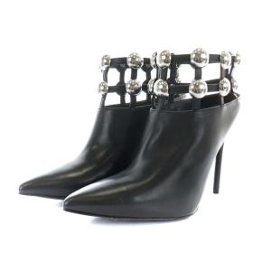 alexanderwang 3028T0043L ブーティー ポインテッドトゥ ハイヒール レザー 37 ブラック
