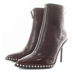 alexanderwang ブーティ ショートブーツ ピンヒール ポインテッドトゥ レザー 36 エンジ