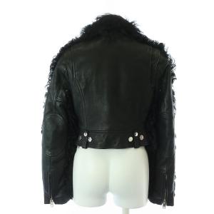 alexanderwang ライダース レザージャケット 中綿 羊革 牛革 エルボーパッチ XS ブラック