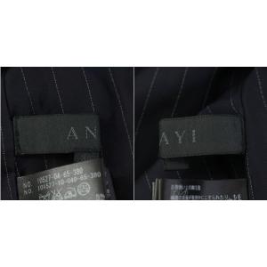 ANAYI ブルゾン ジャケット レザージャケット 羊革 切替 長袖 38 ネイビー ブラック