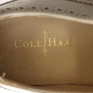 COLE HAAN ウィングチップ シューズ スウェード ヒール 6B グレー イエロー