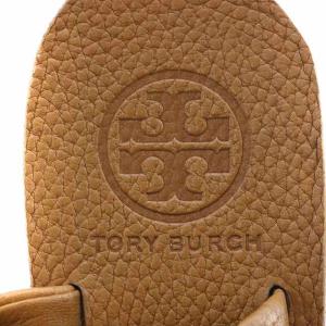 TORY BURCH サンダル レザー ロゴ ウェッジソール 23cm ブラウン