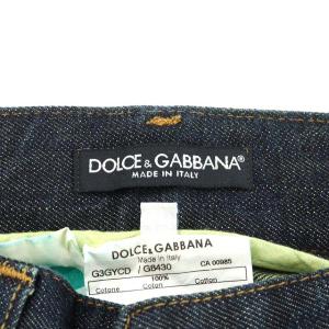 DOLCE&GABBANA CLASSIC16 デニムパンツ ダメージ加工 レザーパッチ 46 インディゴ