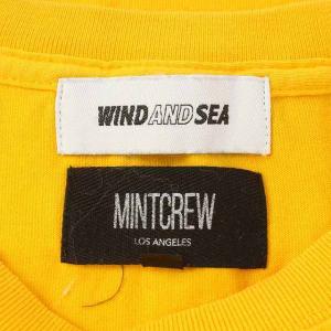 WIND AND SEA MINTCREW Tシャツ カットソー 半袖 ロゴ 刺繍 L イエロー オレンジ