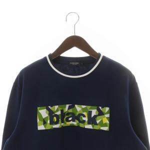 BLACK LABEL CRESTBRIDGE カットソー スウェット トレーナー クルーネック ロゴ 長袖 L ネイビー