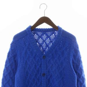 SOPHNET. カーディガン ニット ウール 長袖 L 青 ブルー