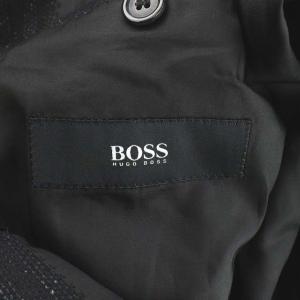HUGO BOSS テーラードジャケット シングル ウール シルク混 52 ブラック