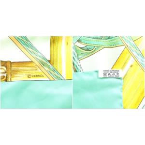 HERMES カレ90 JARDIN CREOLE スカーフ 総柄 緑