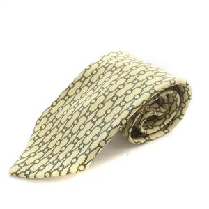 ネクタイ レギュラータイ 総柄 シルク イエロー