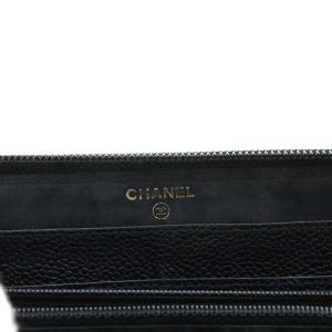 CHANEL キャビアスキン ココマーク 長財布 4番台 黒