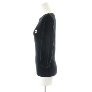 BURBERRY BLUE LABEL ニット セーター 7分袖 コットン 38 ネイビー