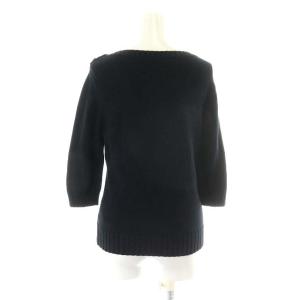 BURBERRY BLUE LABEL ニット セーター 7分袖 コットン 38 ネイビー