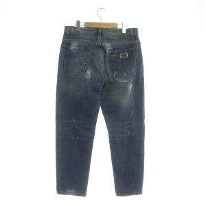 DOLCE&GABBANA SICILIA ジーンズ テーパード ダメージ加工 ボタンフライ 44 青 インディゴ