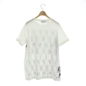 FENDI ロゴTシャツ カットソー 半袖 プリント 42 ホワイト