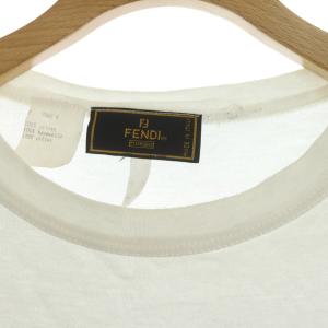 FENDI ロゴTシャツ カットソー 半袖 プリント 42 ホワイト