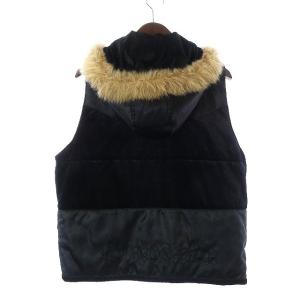 Onitsuka Tiger 中綿ベスト アウター ファー ベロア L ブラック