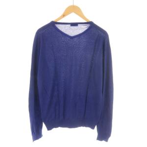 JOHN SMEDLEY ニット カットソー 長袖 コットン M ブルー