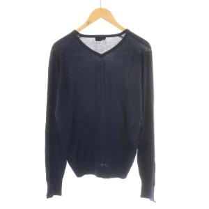 JOHN SMEDLEY ニット カットソー 長袖 コットン M ネイビー