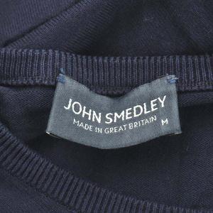 JOHN SMEDLEY ニット カットソー 長袖 コットン M ネイビー
