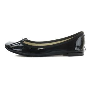 Repetto バレエシューズ ラウンドトゥ リボン エナメル 23.5cm ブラック