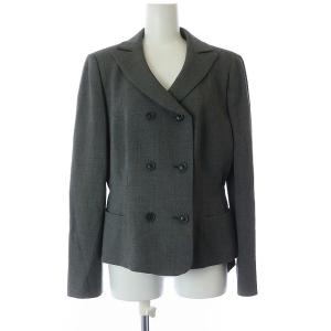 テーラードジャケット 羽織 ウール混 ダブル 11 L グレー