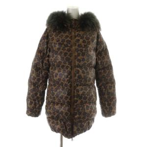 muveil ダウンコート レオパード柄 40 茶