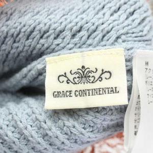 GRACE CONTINENTAL 20SS ニットワンピース 長袖 ロング レース 切替 36 S 水色 オレンジ