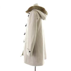 SHIPS ダッフルコート ロング丈 ラビットファー ウール カシミヤ混 ライナー付き 38 ベージュ