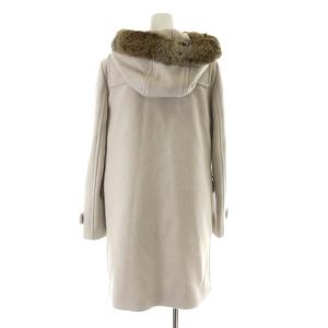 SHIPS ダッフルコート ロング丈 ラビットファー ウール カシミヤ混 ライナー付き 38 ベージュ