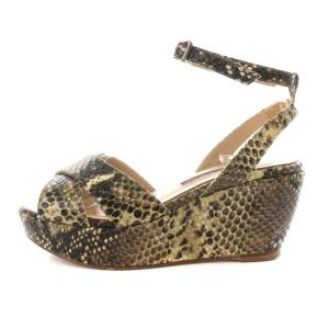 PELLICO サニー SUNNY サンダル ストラップ ウェッジソール パイソン 35 22.0cm 22.5cm ベージュ