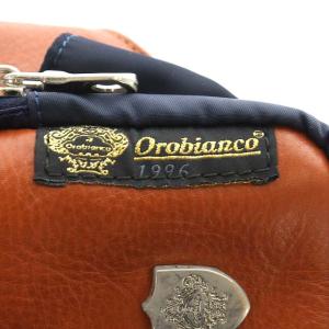 Orobianco ウエストバッグ ボディバッグ レザー ナイロン ネイビー ブラウン