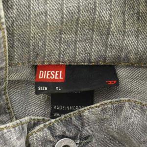 DIESEL デニムジャケット ブルゾン ダメージ加工 コットン XL グレー