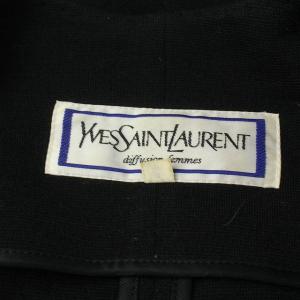 YVES SAINT LAURENT ヴィンテージ ノーカラーコート M ブラック
