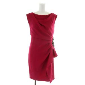 ワンピース ノースリーブ ビジュー ひざ丈 34 XS ピンク